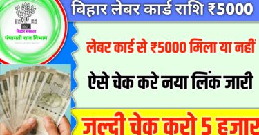 Bihar Labour card Yojana payment check 5000 kaise kare online: बिहार लेबर कार्ड से पैसा मिलाया नहीं ऐसे चेक करें 