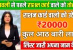 Ration Card New Update: राशन कार्ड पर मिलेगा 8 नई लाभ, राशन कार्ड के नए फायदे।